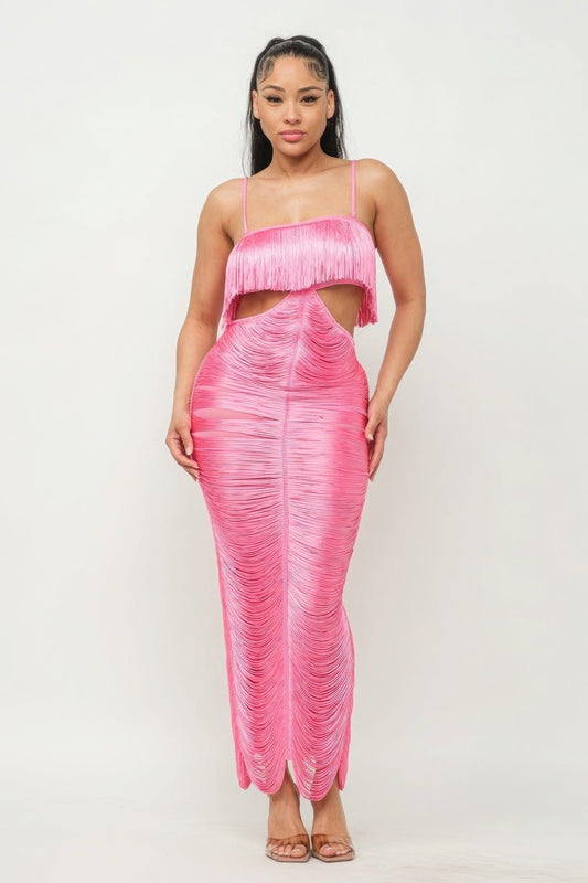 Lux Fringe Maxi Dress | Mixtshop LLC