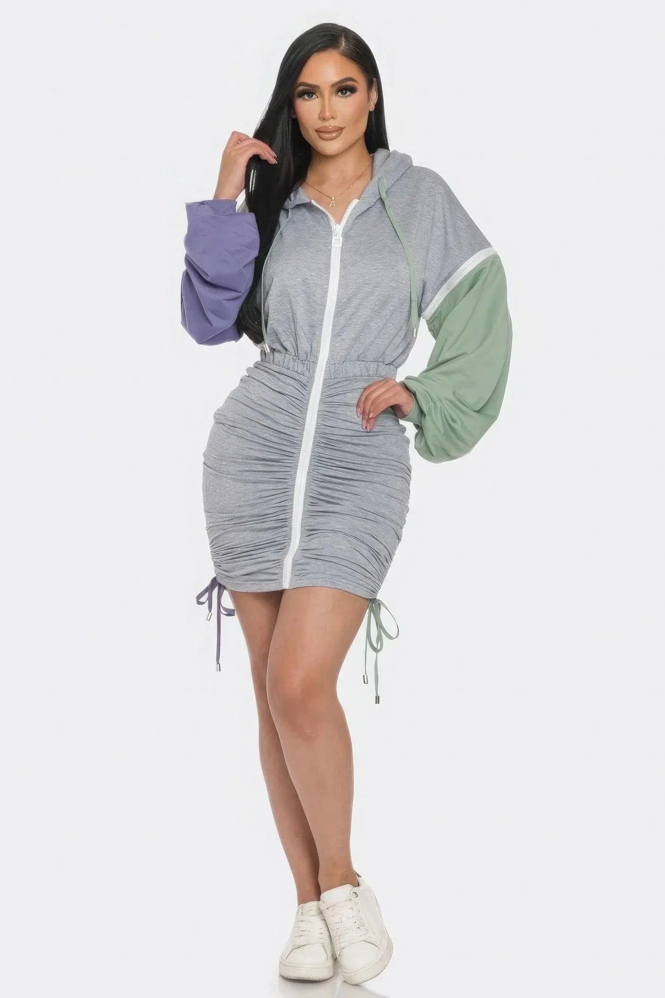 Detachable Zipper Mini Dress Secondary image
