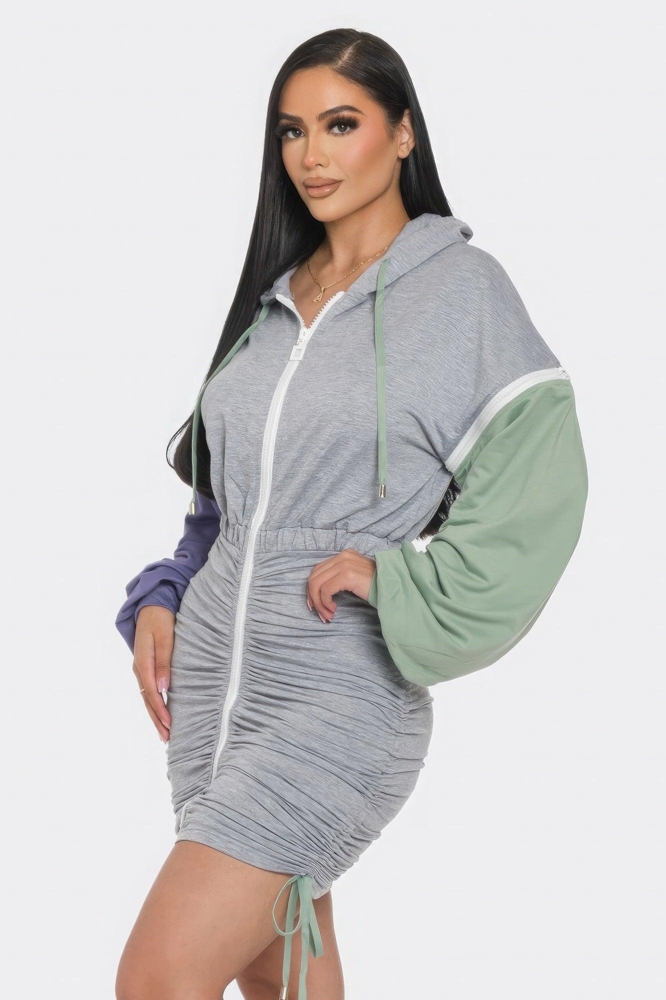 Detachable Zipper Mini Dress | Mixtshop LLC