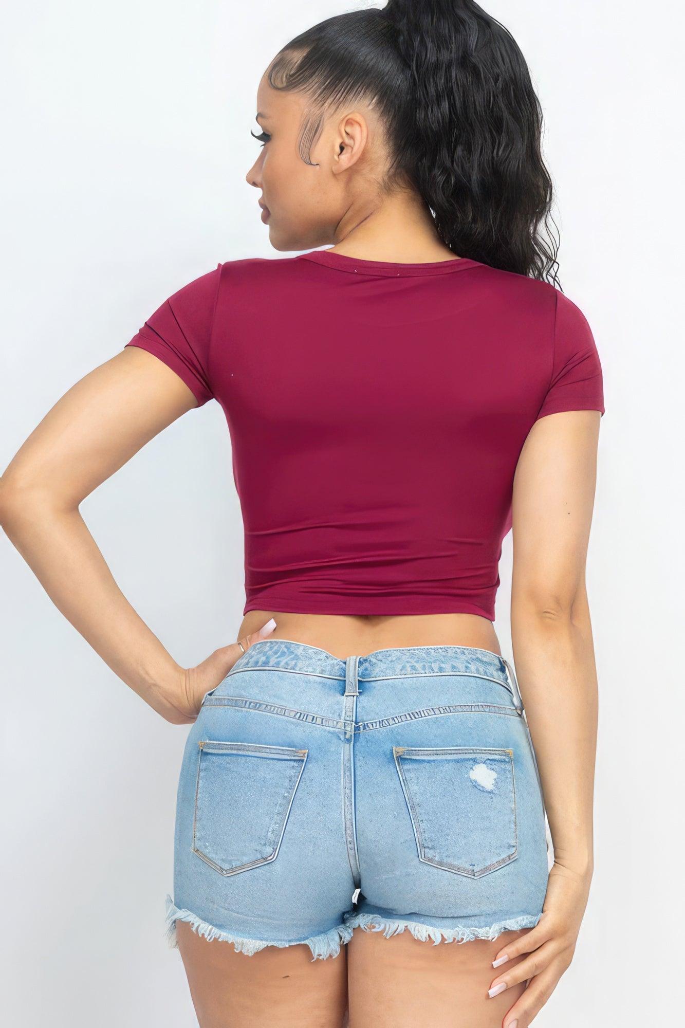 Short Sleeve Roundneck Crop Top | Mixtshop LLC