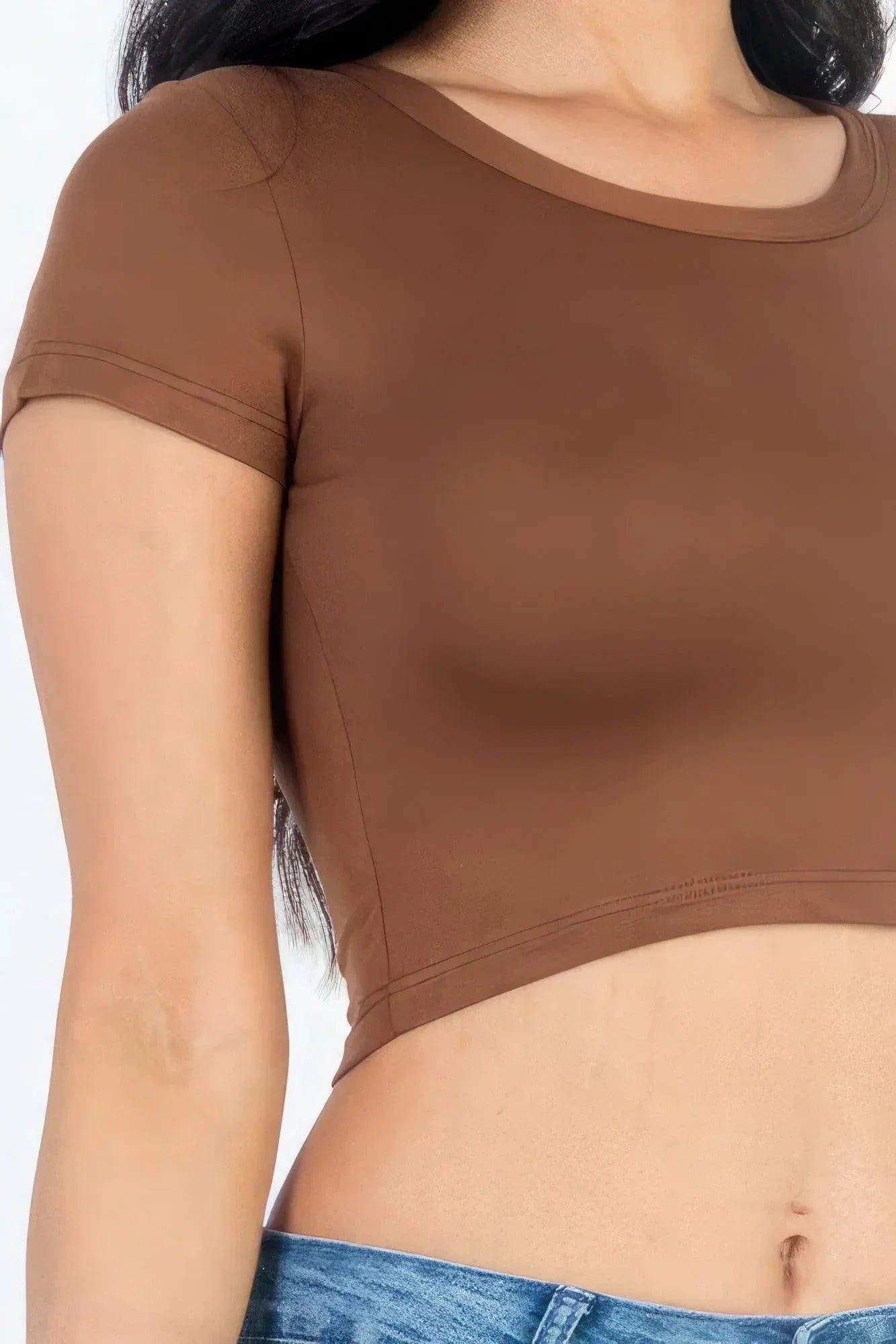 Short Sleeve Roundneck Crop Top | Mixtshop LLC