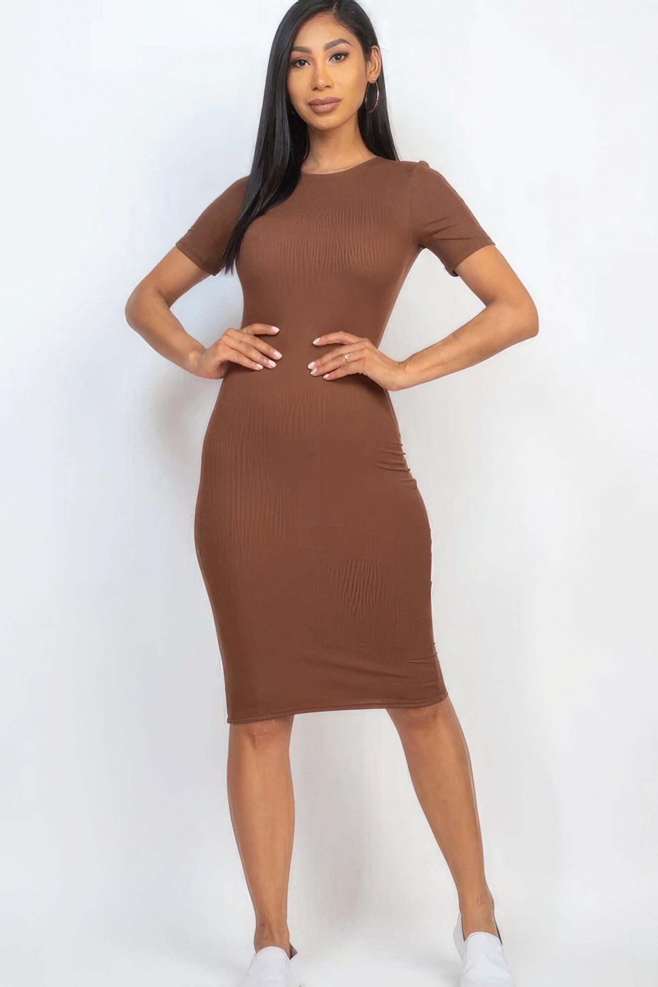Ribbed Bodycon Midi Dress | Mixtshop LLC