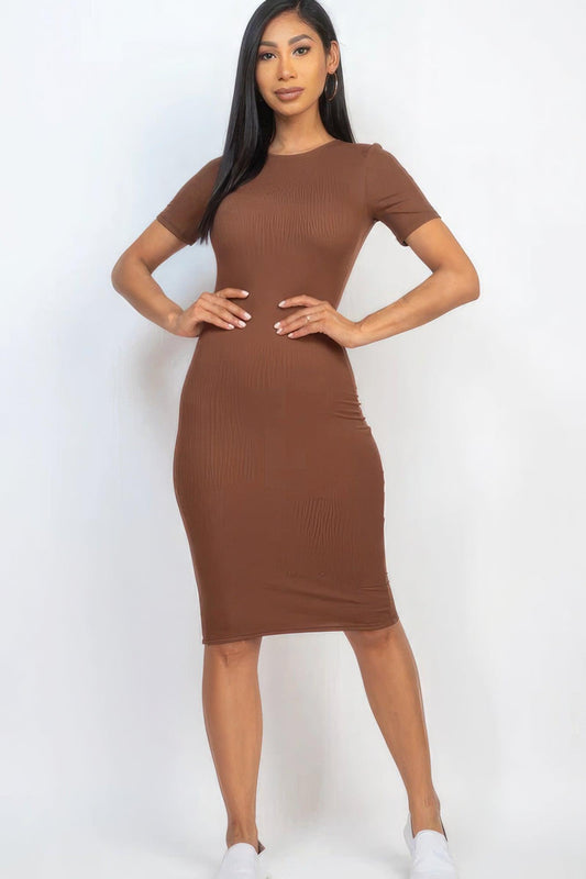 Ribbed Bodycon Midi Dress | Mixtshop LLC