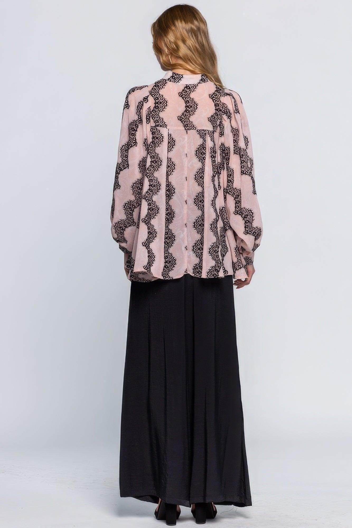 See Through Shirt With Lace Detail | Mixtshop LLC